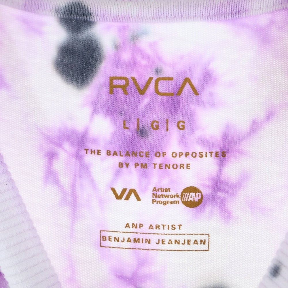 RVCA(ルーカ) SKULL AND ROSES POCKET S/S TEE スカル アンド ロージズ プリント クルーネック 半袖Tシャツ カットソー ホワイト/パープル BB041-210