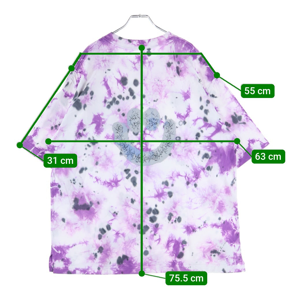 RVCA(ルーカ) SKULL AND ROSES POCKET S/S TEE スカル アンド ロージズ プリント クルーネック 半袖Tシャツ カットソー ホワイト/パープル BB041-210