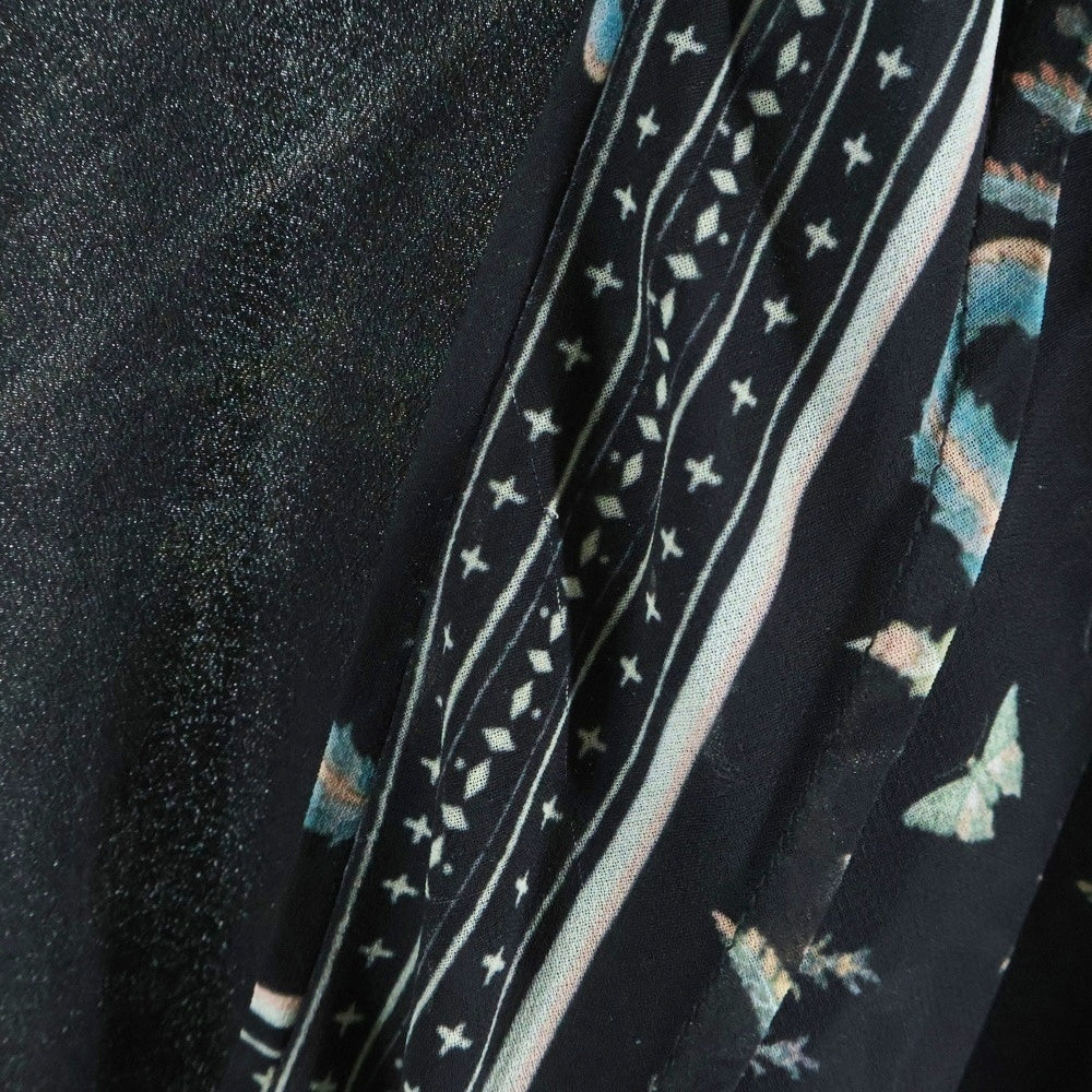 ALLSAINTS(オールセインツ) グラスプリント シアー ドレープ ブラウス ワンピース レディース ブラック/グリーン