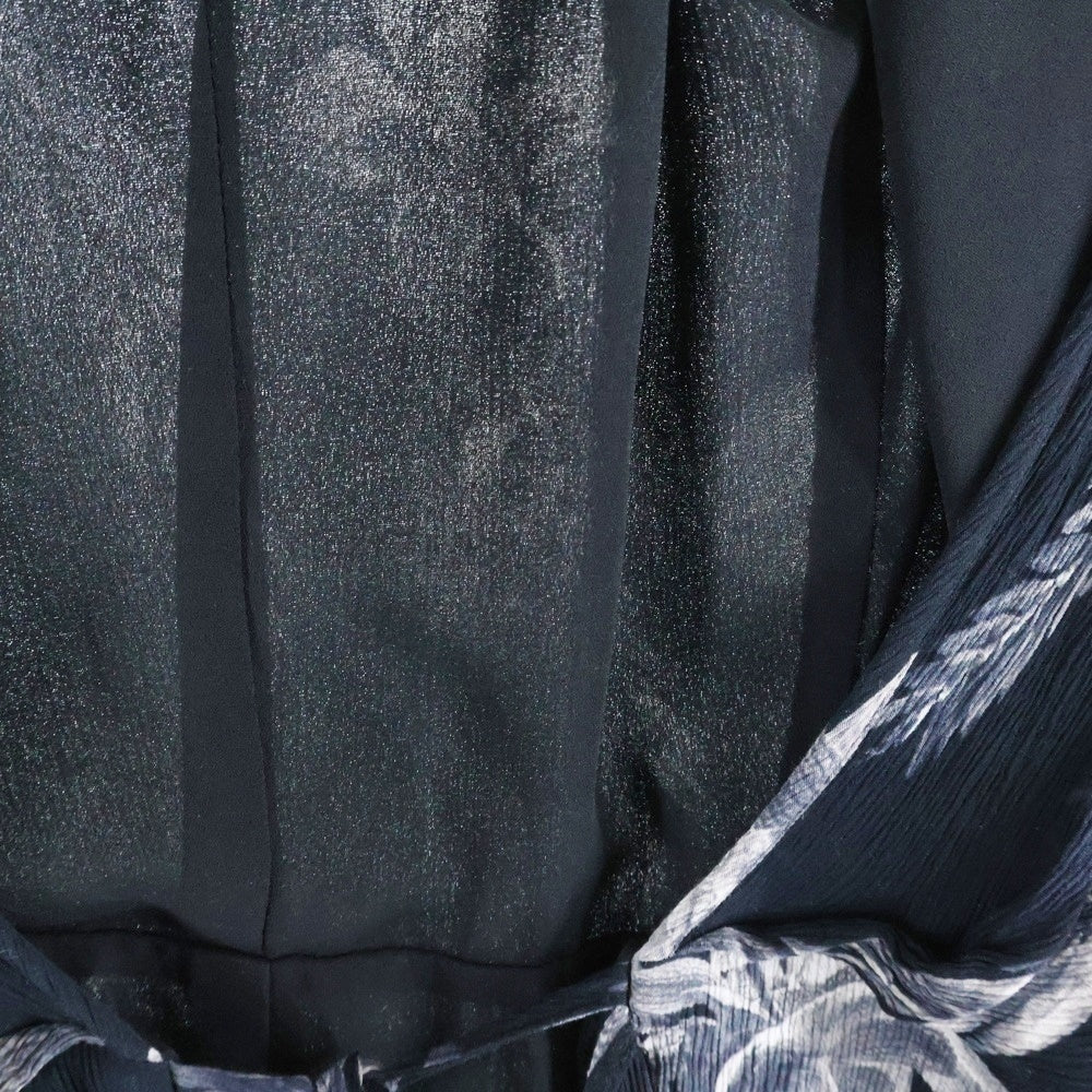 ALLSAINTS(オールセインツ) フラワープリント ノースリーブ シアー ドレープ ブラウス ワンピース レディース ブラック/グレー