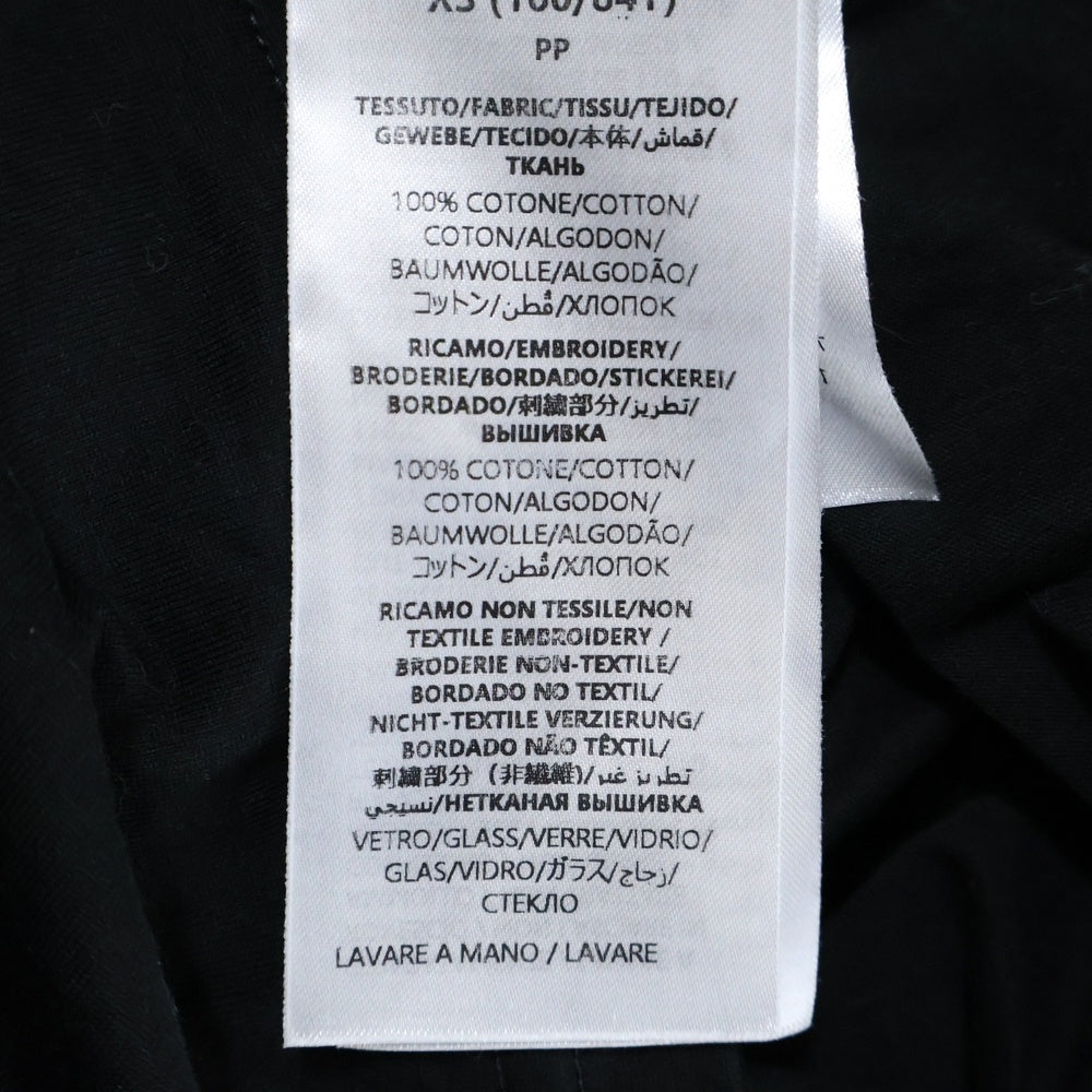 GUCCI(グッチ) 24AW クリスタル ロゴエンブロイダリー コットンジャージー クルーネック 半袖Tシャツ カットソー ブラック レディース 787299 XJGME