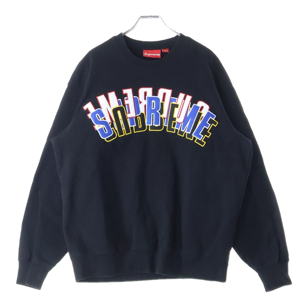 SUPREME(シュプリーム) 21SS Stacked Crewneck スタックロゴ クルーネックスウェットトレーナー ブラック