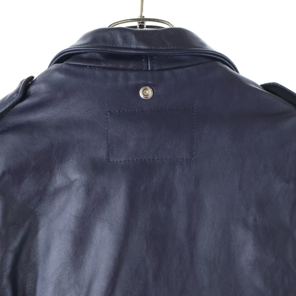 SCHOTT(ショット) ×FAT ×BEAUTY&YOUTH UNITED ARROWS ファット ビューティー アンド ユース ユナイテッドアローズ ダブルブレスト レザー ライダースジャケット ネイビー