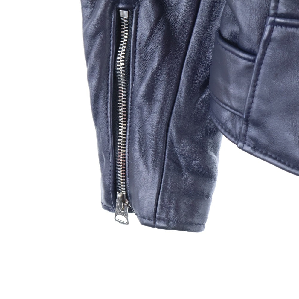 SCHOTT(ショット) ×FAT ×BEAUTY&YOUTH UNITED ARROWS ファット ビューティー アンド ユース ユナイテッドアローズ ダブルブレスト レザー ライダースジャケット ネイビー