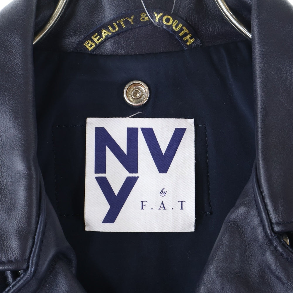 SCHOTT(ショット) ×FAT ×BEAUTY&YOUTH UNITED ARROWS ファット ビューティー アンド ユース ユナイテッドアローズ ダブルブレスト レザー ライダースジャケット ネイビー