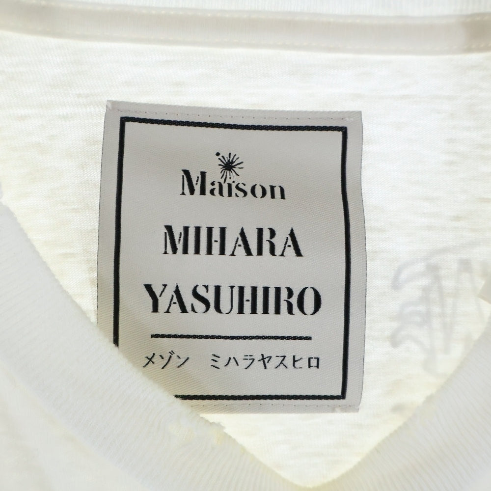 MAISON MIHARAYASUHIRO(メゾンミハラヤスヒロ) 23AW PRINTED SS TEE BEAR ダメージ加工 ベアプリントTシャツ 半袖クルーネックカットソー ホワイト K11TS552