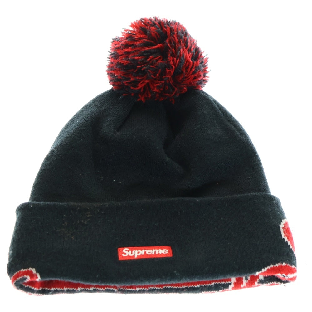 SUPREME(シュプリーム) 19AW ×NEW ERA Script Cuff Beanie ニューエラ スクリプトカフ ビーニー ブラック/レッド
