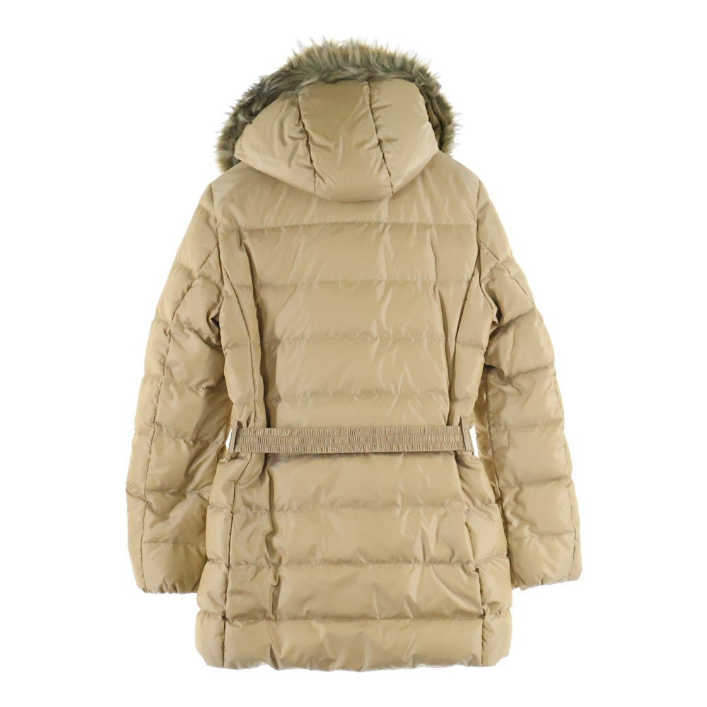 COACH(コーチ) ベルト付き フェイクファー フーデッドダウンコート ベージュ