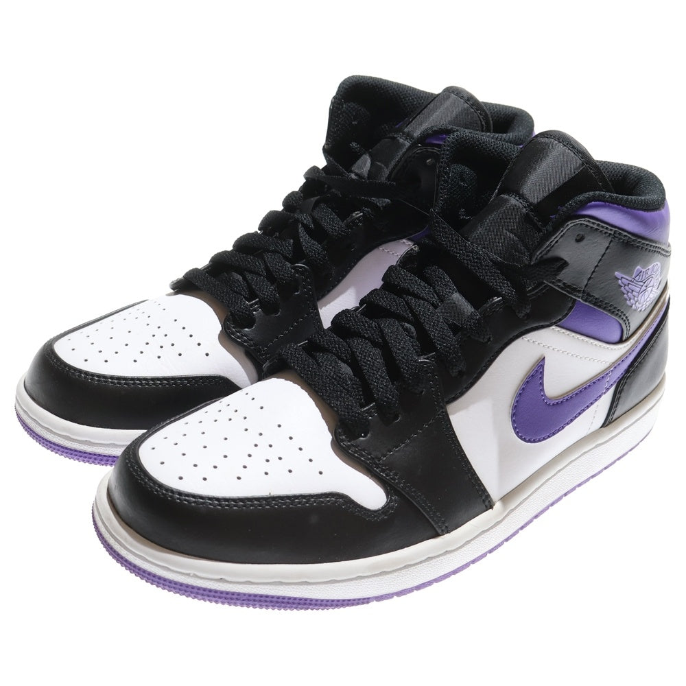 NIKE(ナイキ) AIR JORDAN 1 MID エアジョーダン1 ミッドカットスニーカー ブラック/パープル US9/27cm 554724-095
