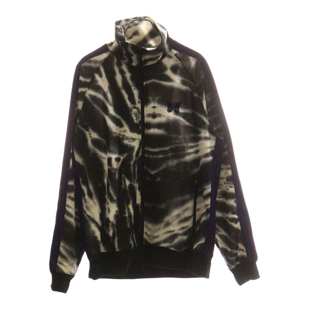 Needles(ニードルス) 胸ロゴデザイン タイダイ柄 ジップアップ トラックジャケット ブラック/ホワイト 0T1502