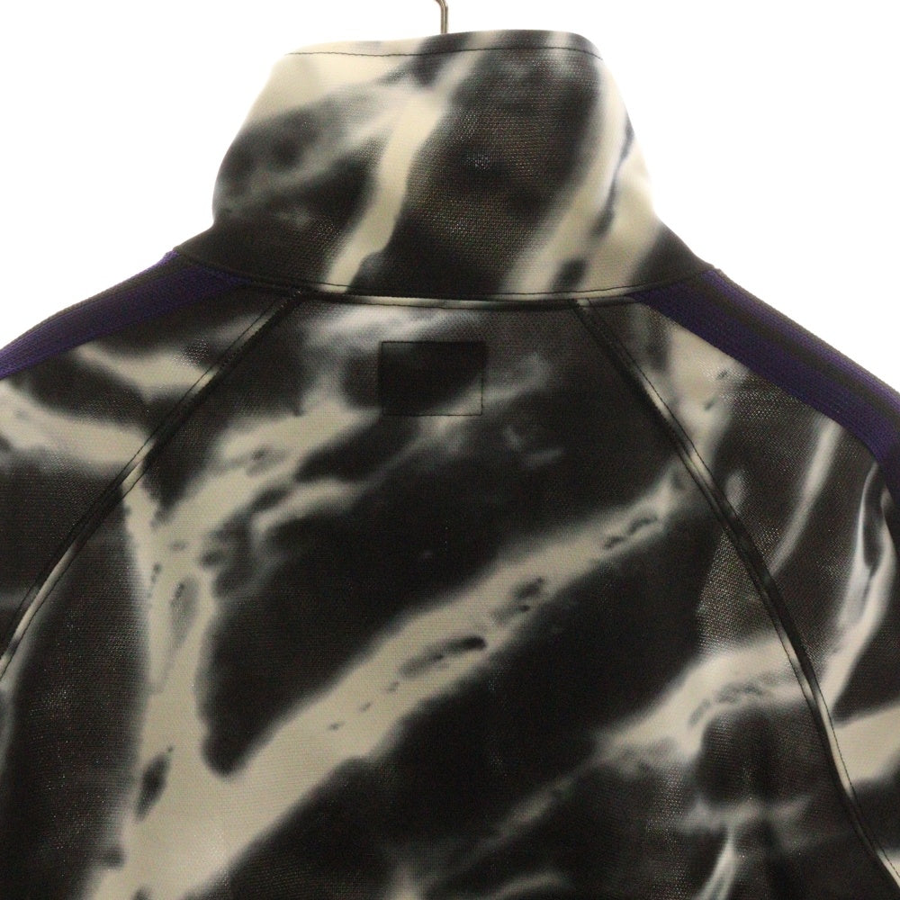 Needles(ニードルス) 胸ロゴデザイン タイダイ柄 ジップアップ トラックジャケット ブラック/ホワイト 0T1502