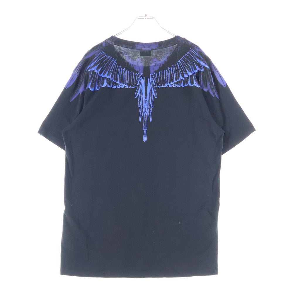 MARCELO BURLON(マルセロバーロン) フロントロゴデザインプリント クルーネック カットソー 半袖Tシャツ ブラック