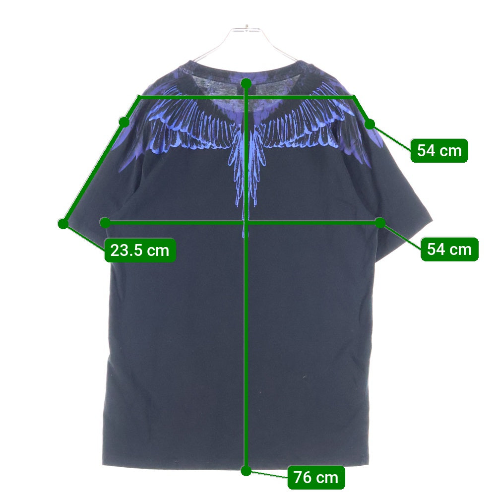 MARCELO BURLON(マルセロバーロン) フロントロゴデザインプリント クルーネック カットソー 半袖Tシャツ ブラック