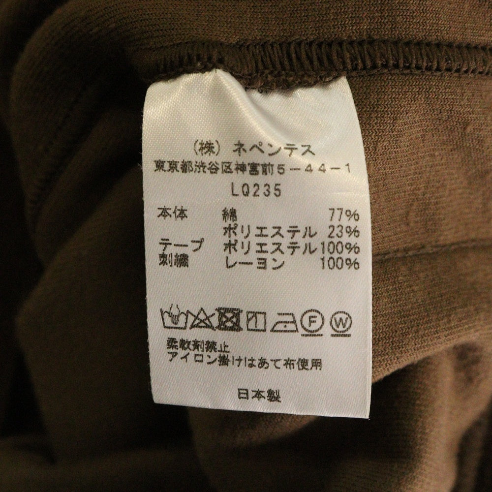 Needles(ニードルス) TRACK HOODIE C/PE VELOUR ロゴデザインモチーフ フーデッド ベロア トラックパーカー スウェット ブラウン LQ235