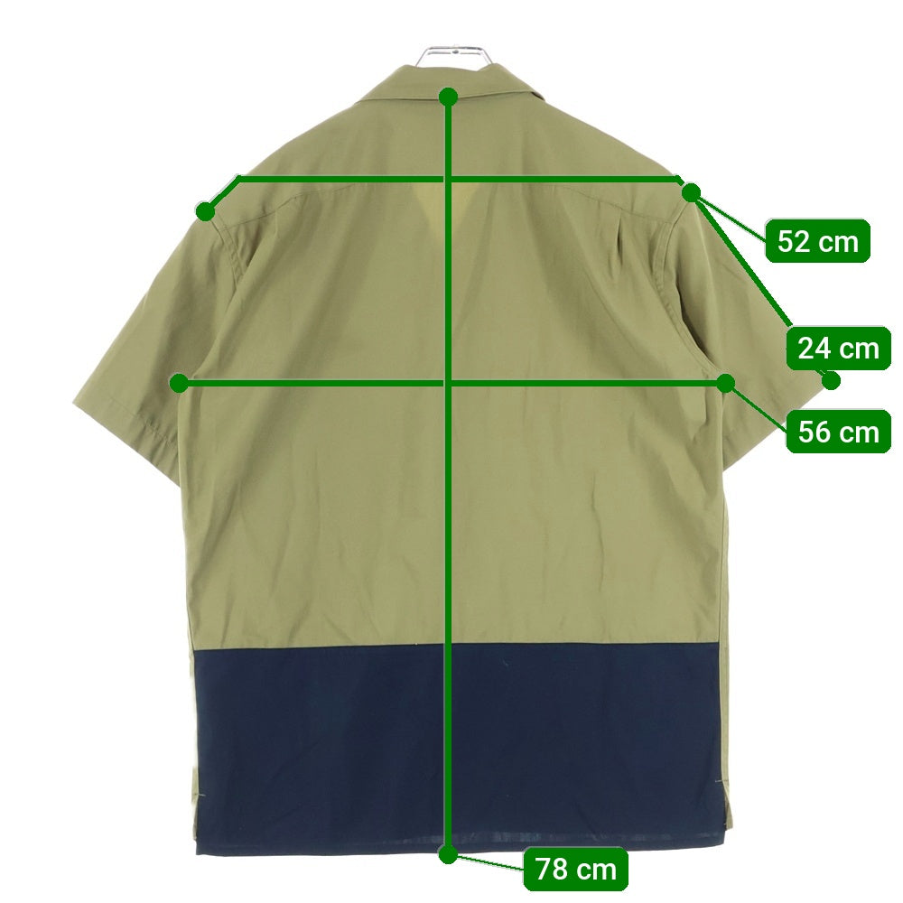 Paul Smith(ポールスミス) 胸ポケットデザイン 5B オープンカラー 半袖シャツ グリーン PY-BM-79672