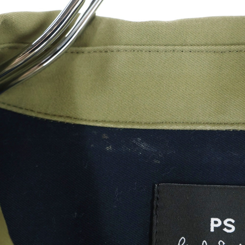 Paul Smith(ポールスミス) 胸ポケットデザイン 5B オープンカラー 半袖シャツ グリーン PY-BM-79672