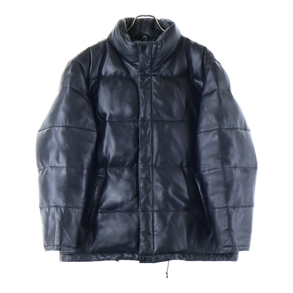 AVIREX(アヴィレックス) ロゴエンブロイダリー ラムレザー ジップアップジャケット ブラック 6161031