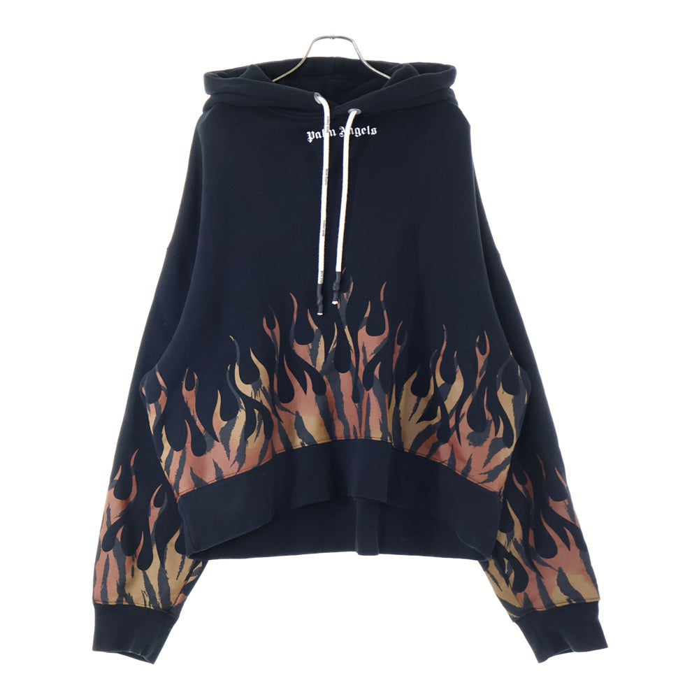 Palm Angels(パームエンジェルス) 20AW FLAME PRINT PARKA フレームプリント スウェット プルオーバーパーカー ブラック PMBB058E20FLE001