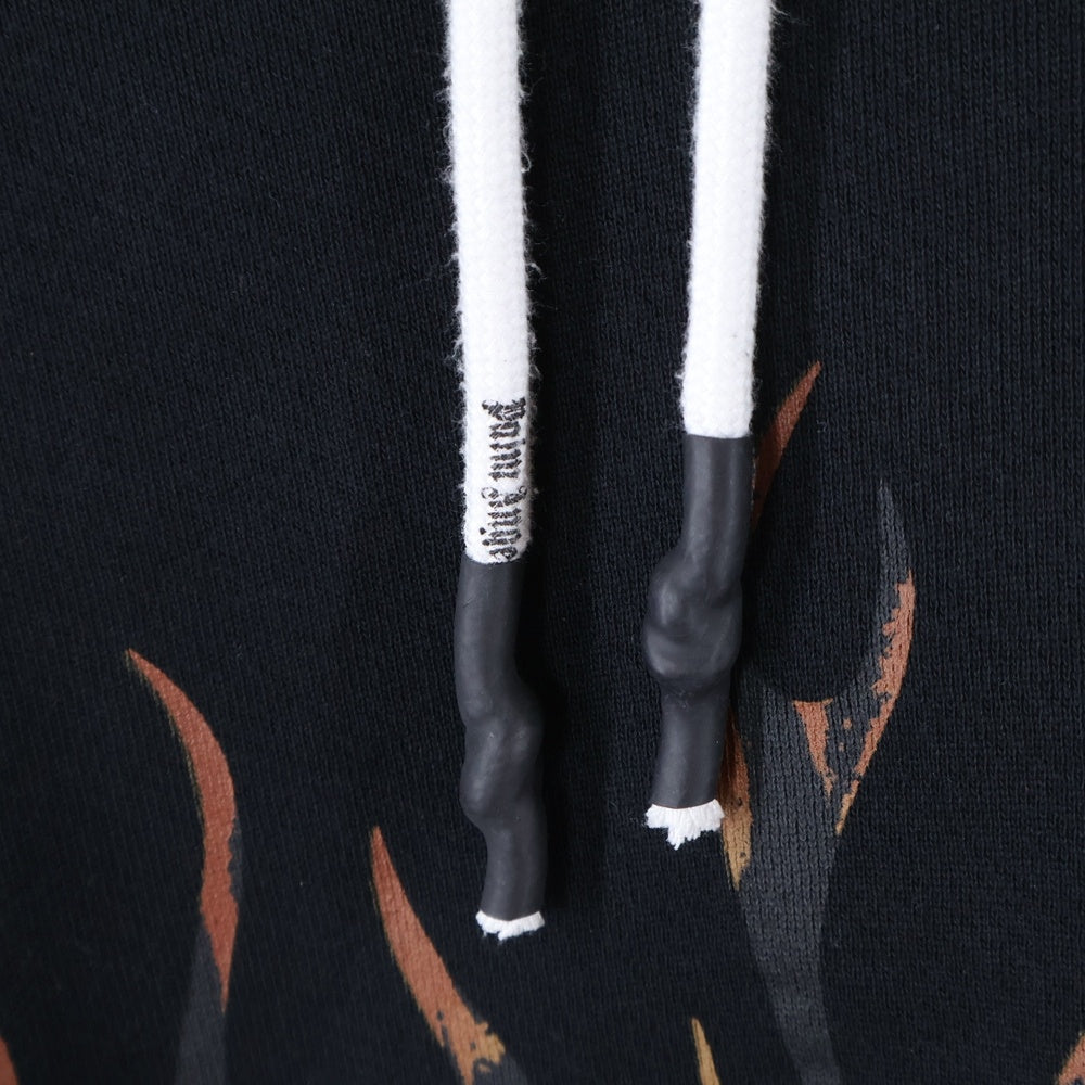 Palm Angels(パームエンジェルス) 20AW FLAME PRINT PARKA フレームプリント スウェット プルオーバーパーカー ブラック PMBB058E20FLE001