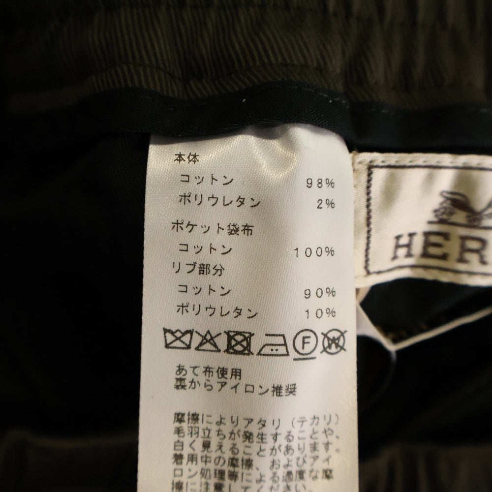 HERMES(エルメス) セリエボタン ドローストリング ジップアップ コットン ジョガーパンツ ブラウン 56512000