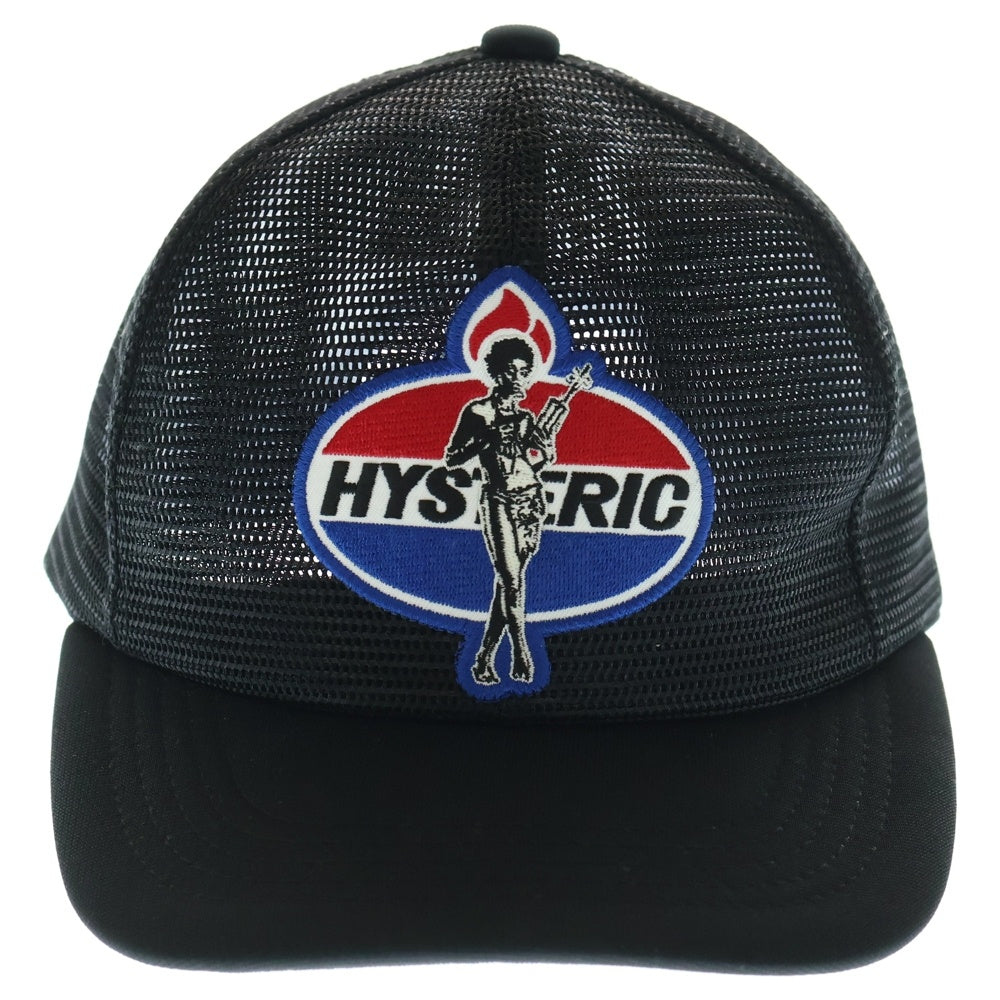 HYSTERIC GLAMOUR(ヒステリックグラマー) DYNAMITE ANGEL ダイナマイト エンジェルロゴデザイン 6パネル アジャスター メッシュキャップ ブラック 02251QH05