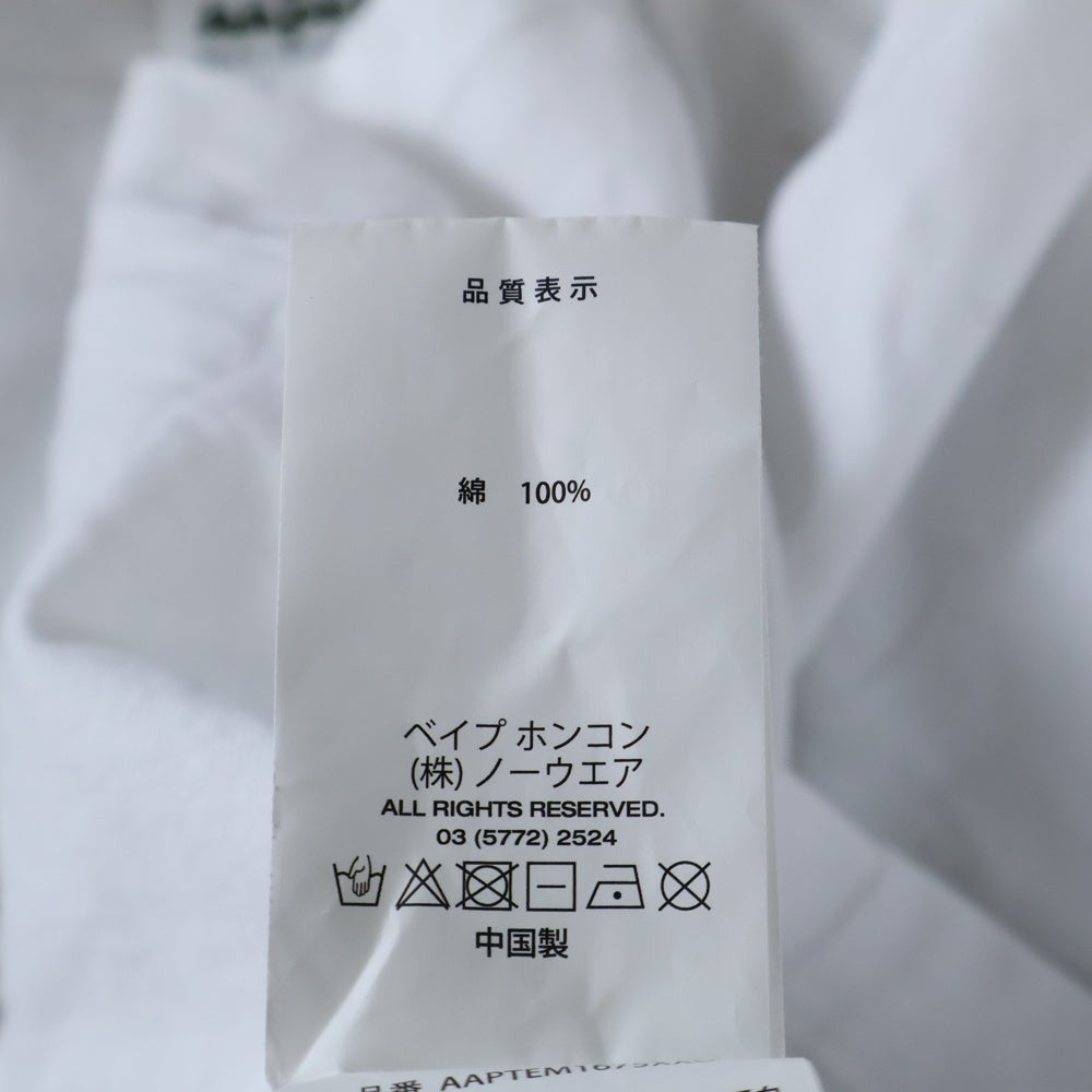 A BATHING APE(アベイシングエイプ) AAPER UNIVERSE TEE エイパー ユニバース ロゴエンブロイダリーデザイン クルーネック カットソー 半袖Tシャツ ホワイト AAPTEM1675XX0