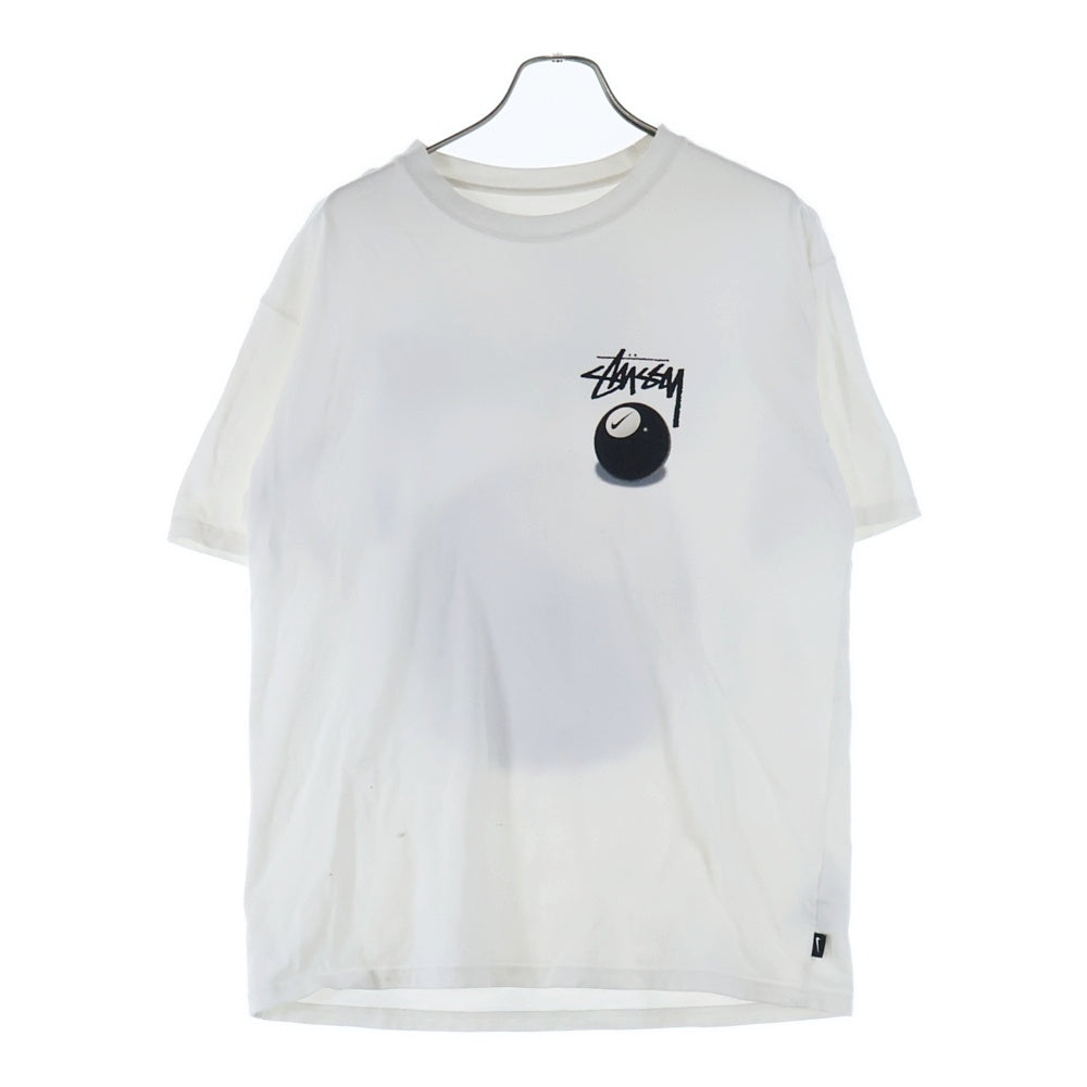 NIKE(ナイキ) ×STUSSY NRG FL SS 8BALL TEE ステューシー 8ボールプリント 半袖Tシャツ クルーネック カットソー ホワイト DO9322-100