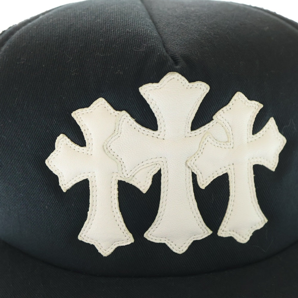 CHROME HEARTS(クロムハーツ) TRUCKER CAP セメタリークロスパッチ メッシュトラッカーキャップ ホワイト/ブラック
