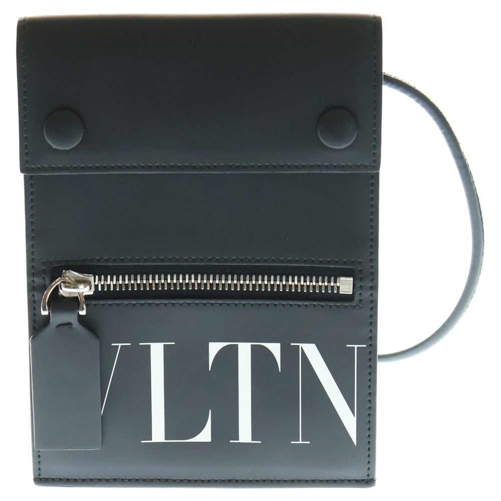 valentino garavan(ヴァレンティノガラヴァーニ) VLTNロゴプリント レザー ショルダーポーチバッグ ブラック UY2P0Q83LVN