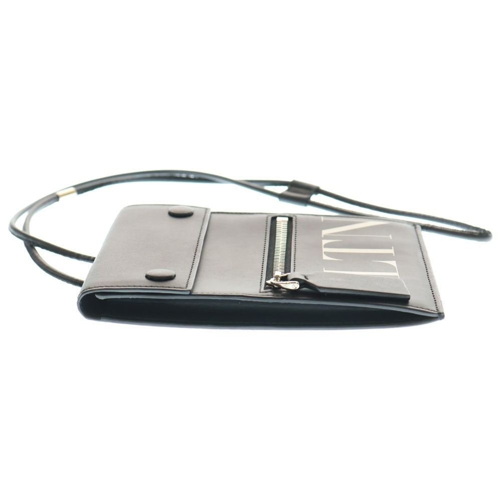 valentino garavan(ヴァレンティノガラヴァーニ) VLTNロゴプリント レザー ショルダーポーチバッグ ブラック UY2P0Q83LVN