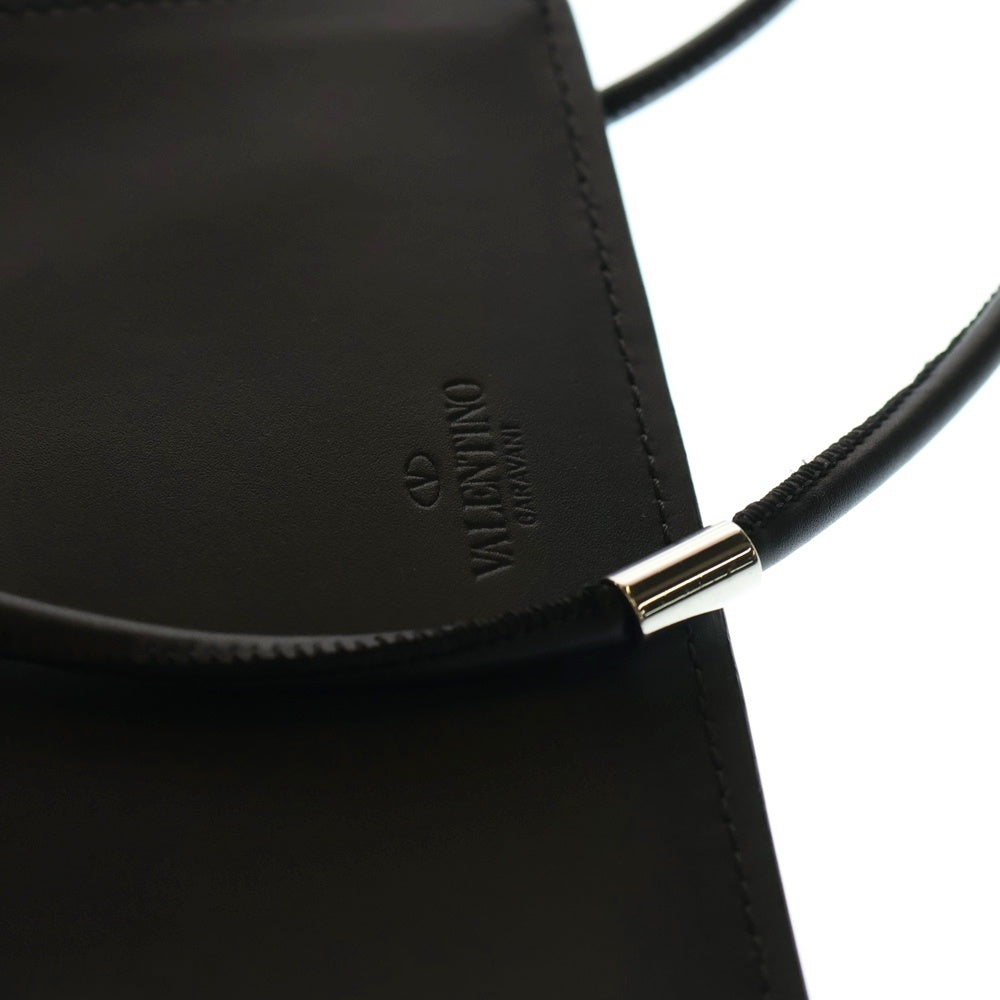 valentino garavan(ヴァレンティノガラヴァーニ) VLTNロゴプリント レザー ショルダーポーチバッグ ブラック UY2P0Q83LVN