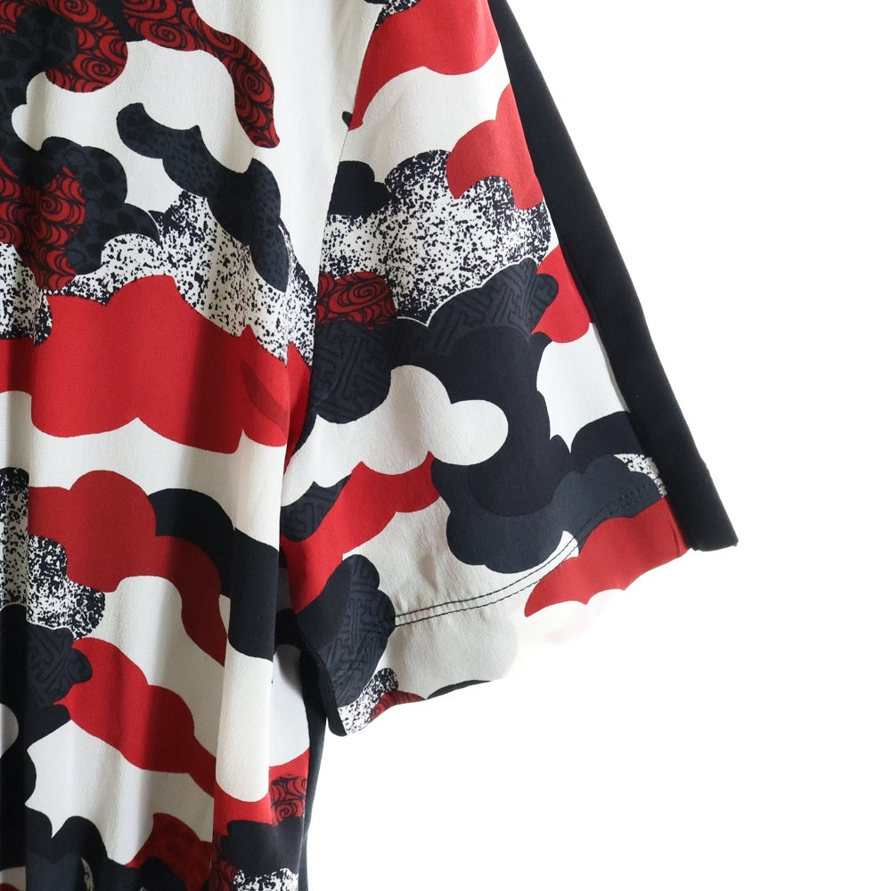 LOUIS VUITTON(ルイヴィトン) 18SS CLOUD PATTTERN DRESS 総柄 シルク クラウドパターンドレス ワンピース レディース レッド/ブラック RW181A GCB FEDR38