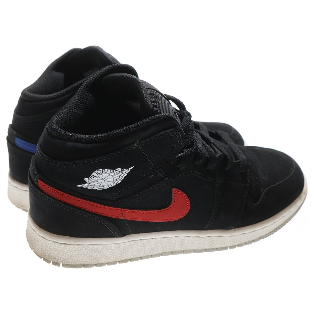 NIKE(ナイキ) GS AIR JORDAN 1 MID MULTI COLOR SWOOSH エアジョーダン1 マルチカラースウッシュ ブラック キッズ US4.5Y/23.5cm 554725-065