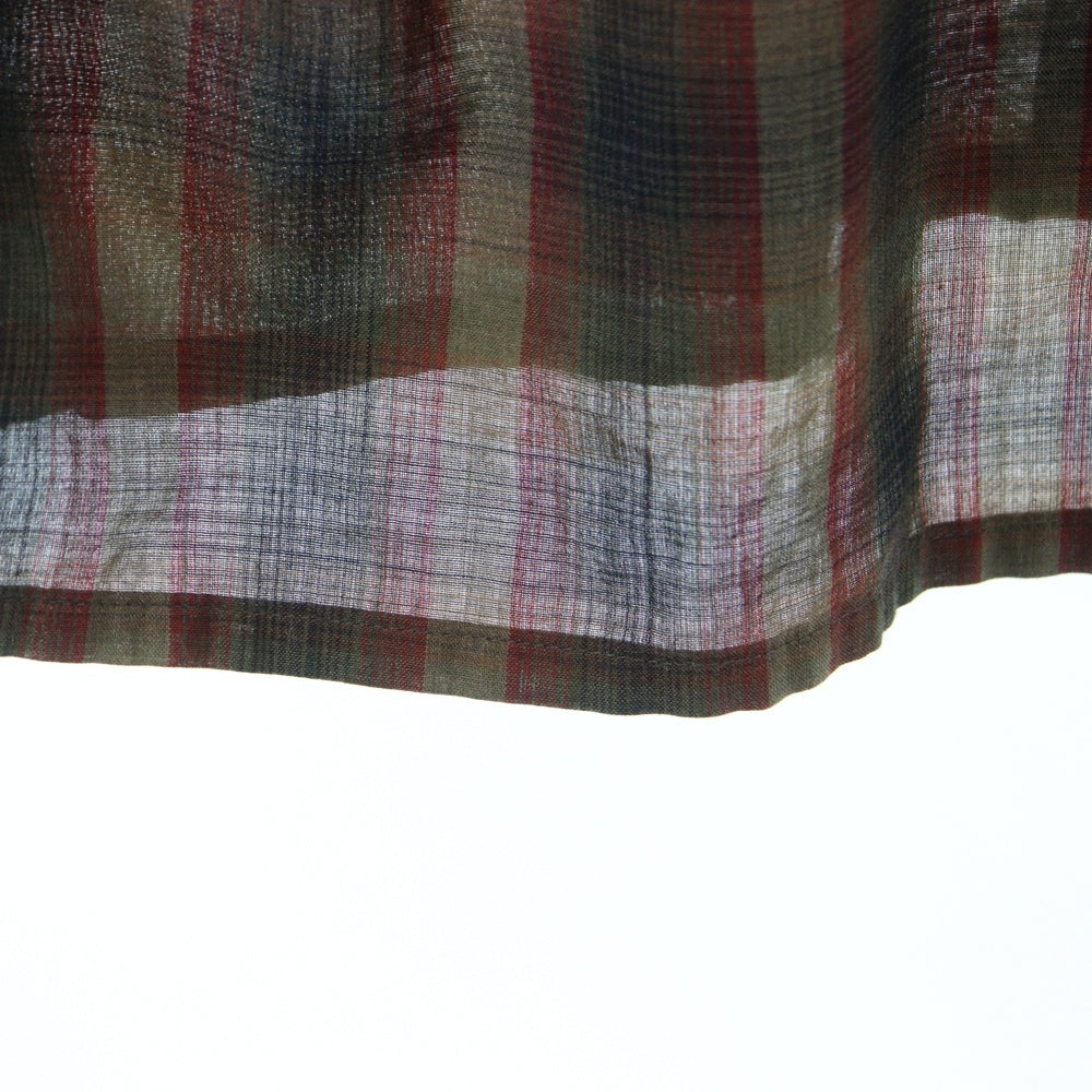 VINTAGE(ヴィンテージ) 50S-60S VINTAGEARROW アロー ヴィンテージ 胸ポケット 5B オープンカラー オンブレチェック 長袖シャツ ブラウン