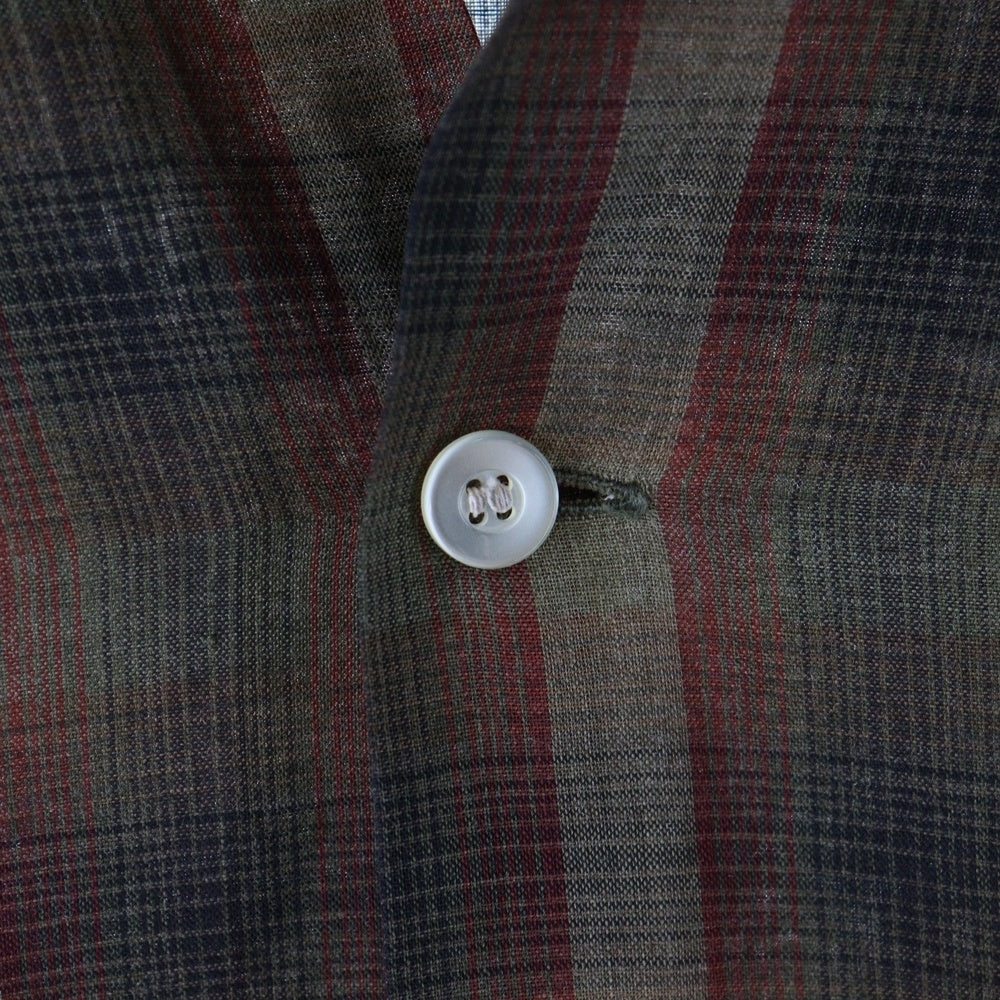 VINTAGE(ヴィンテージ) 50S-60S VINTAGEARROW アロー ヴィンテージ 胸ポケット 5B オープンカラー オンブレチェック 長袖シャツ ブラウン