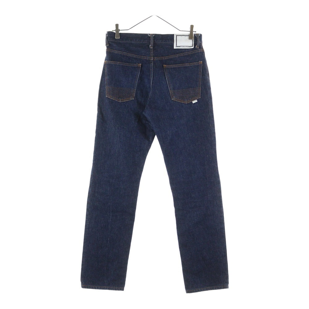 STABILIZER GNZ(スタビライザージーンズ) イエローステッチ ロゴデザインボタン マルチポケット ジップアップ デニムパンツ インディゴ O-11