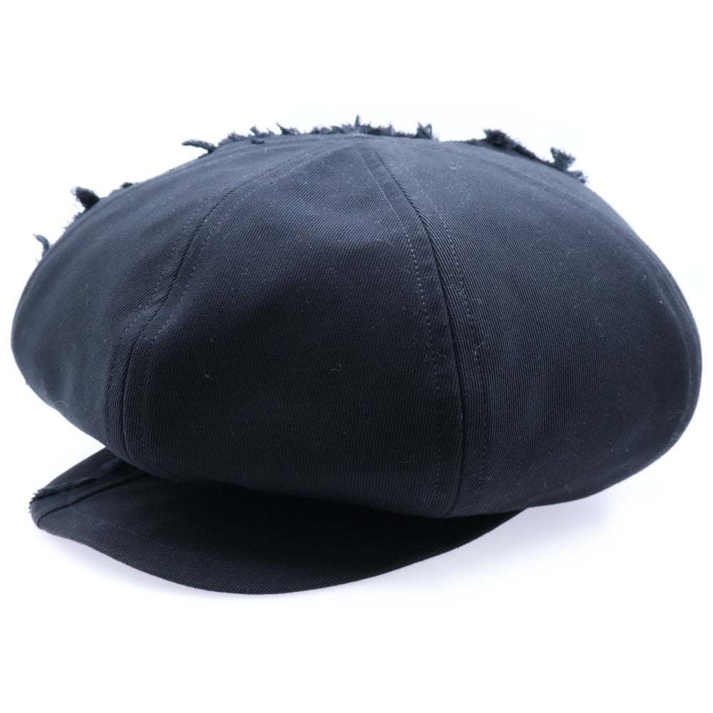 Ground Y(グラウンドワイ) DAMAGED COTTON CASQUETTE ダメージ加工 コットン キャスケット 帽子 ブラック GA-H02-051-1-02