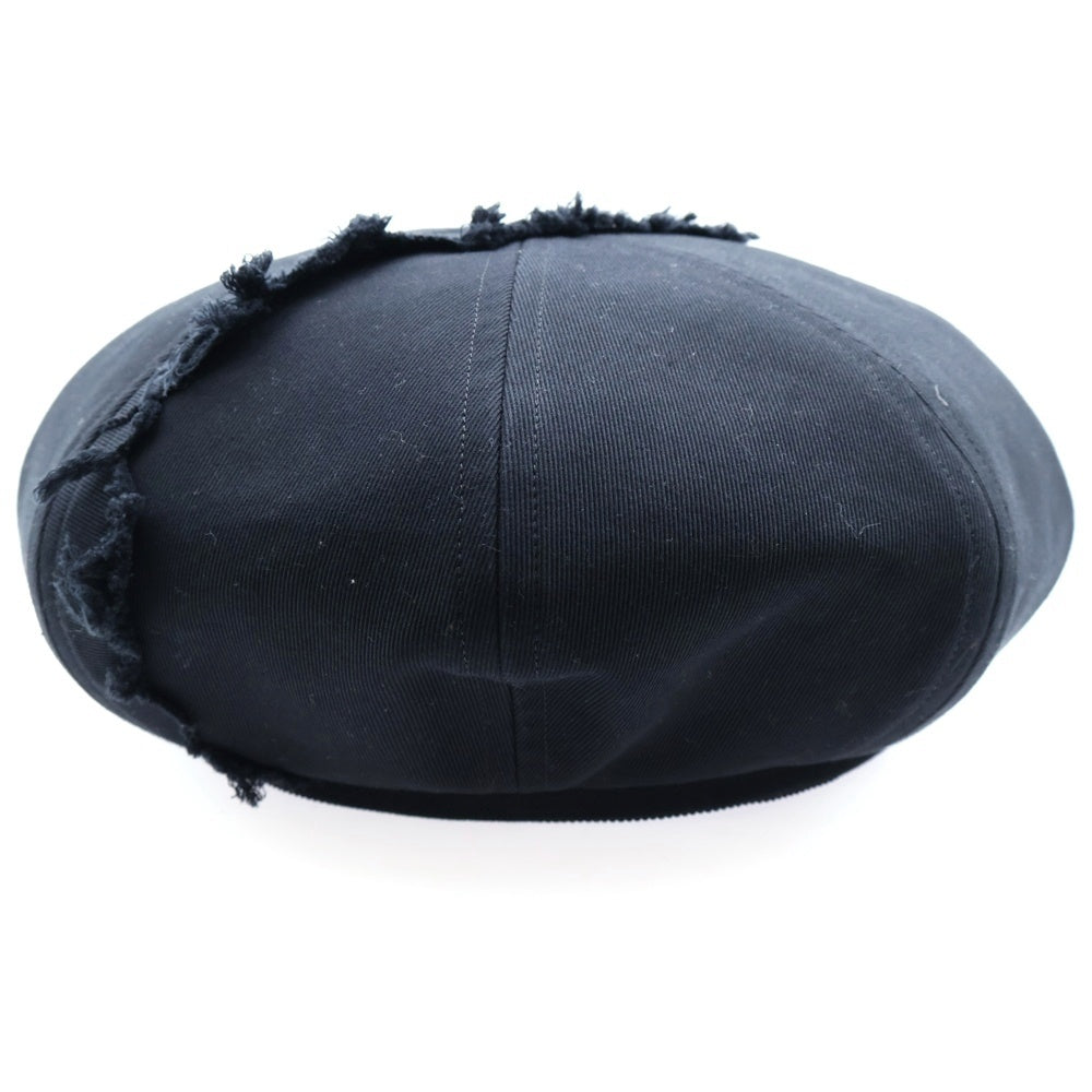 Ground Y(グラウンドワイ) DAMAGED COTTON CASQUETTE ダメージ加工 コットン キャスケット 帽子 ブラック GA-H02-051-1-02