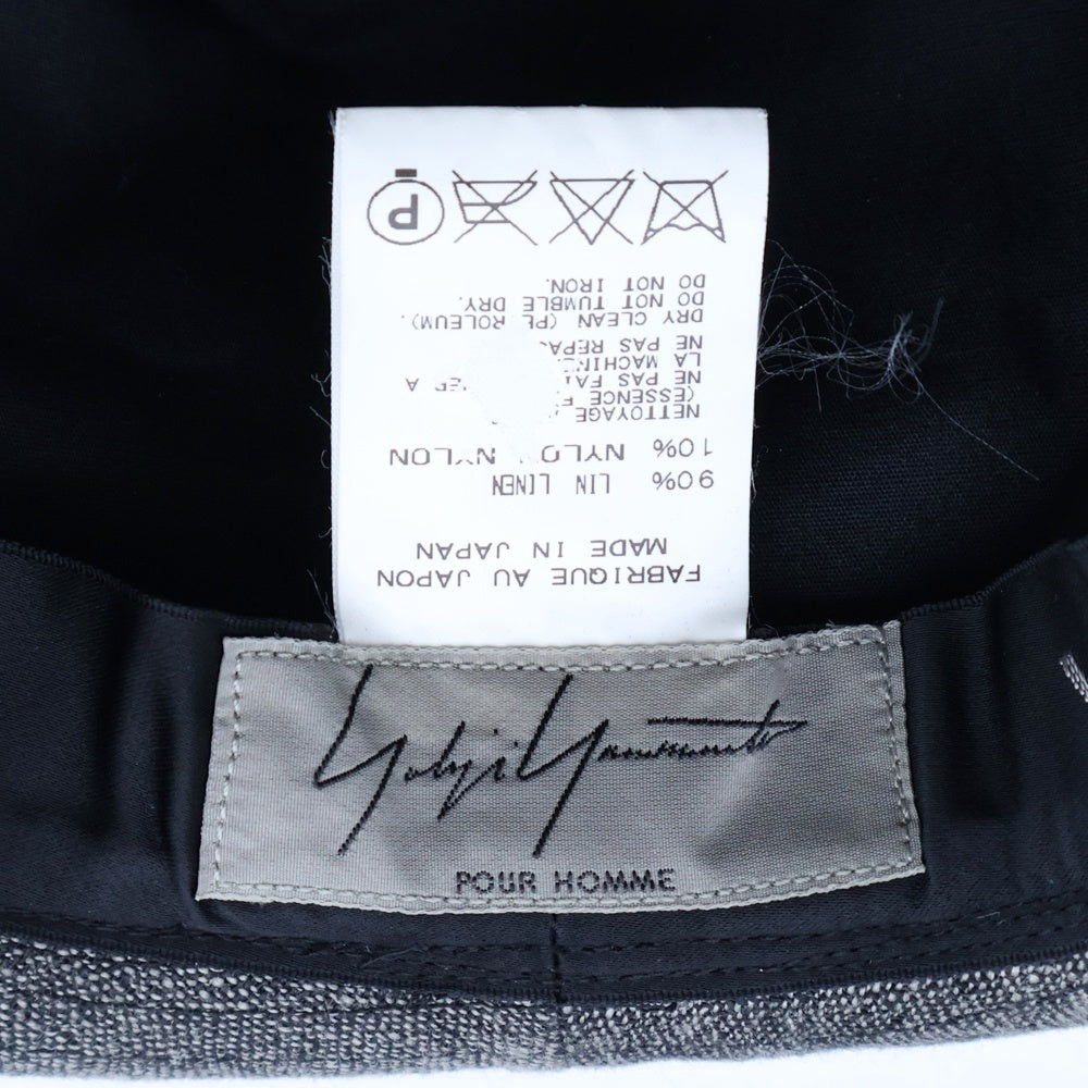 Yohji Yamamoto POUR HOMME(ヨウジヤマモト プールオム) リネン フェドラハット 帽子 グレー H0-H05-308
