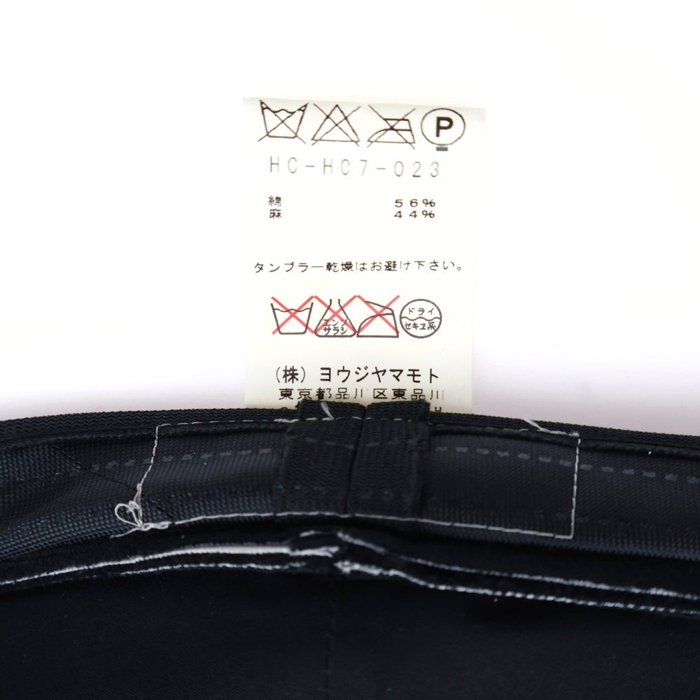 Yohji Yamamoto POUR HOMME(ヨウジヤマモト プールオム) リボンデザイン コットン 中折れハット 帽子 ブラック HC-H07-023