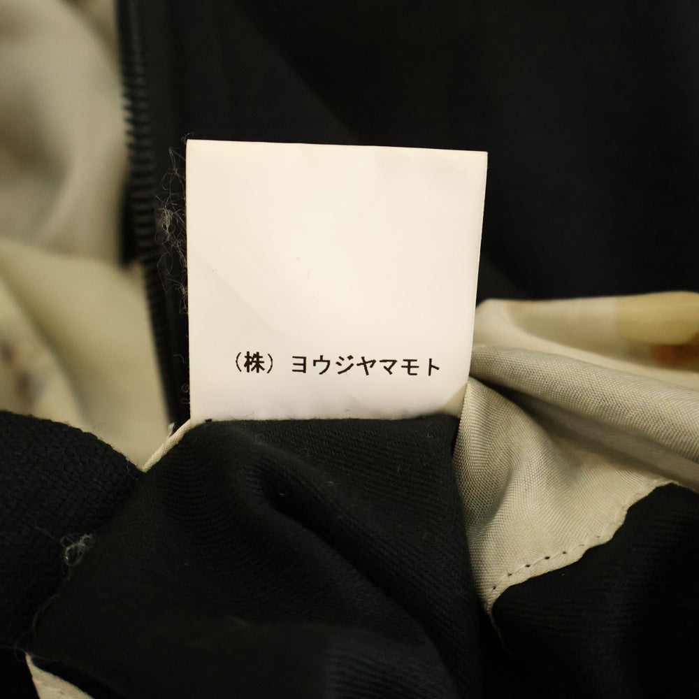 Ground Y(グラウンドワイ) SAMPLE サンプル 裏地総柄 ウール ダブルジップブルゾン ジャケット ブラック