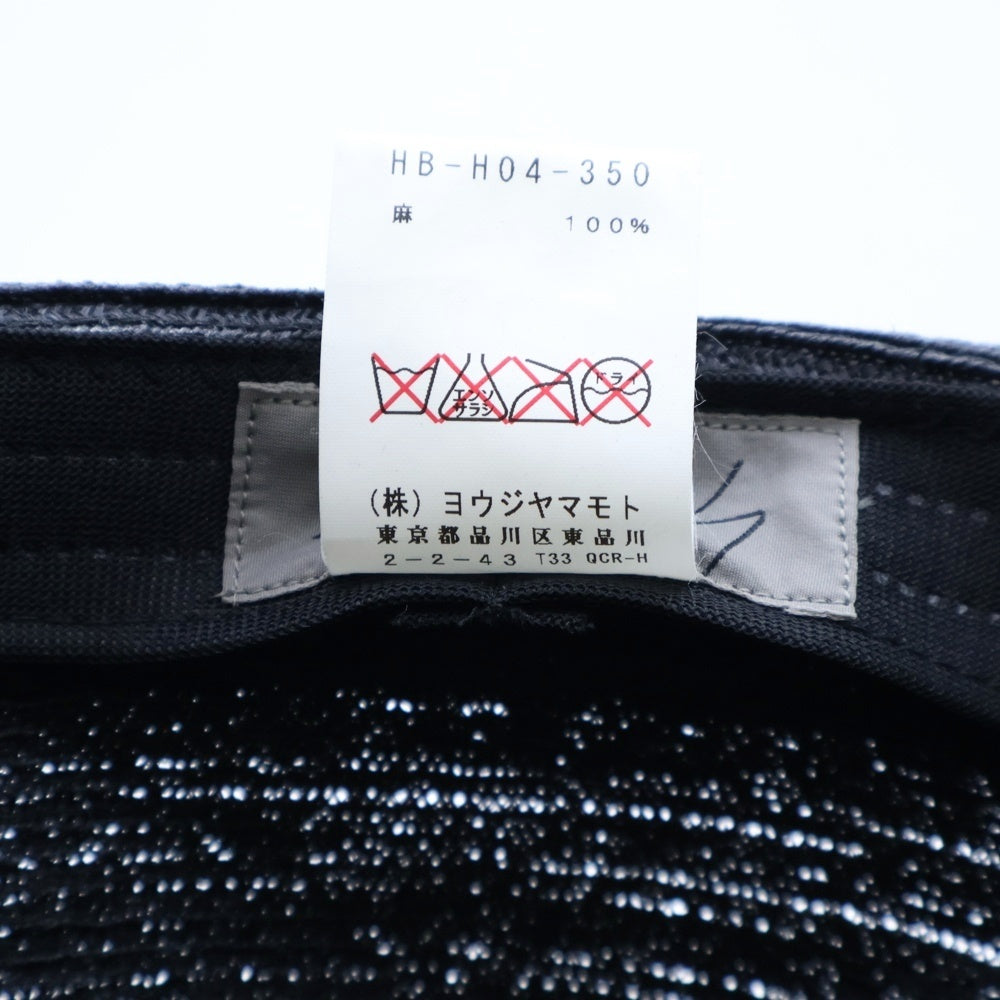 Yohji Yamamoto POUR HOMME(ヨウジヤマモト プールオム) リボンデザイン 中折れ パナマハット ブラック HB-H04-350