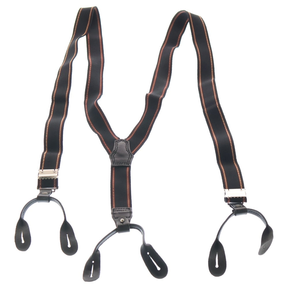 Yohji Yamamoto POUR HOMME(ヨウジヤマモト プールオム) レザー サスペンダーベルト ブラック/レッド