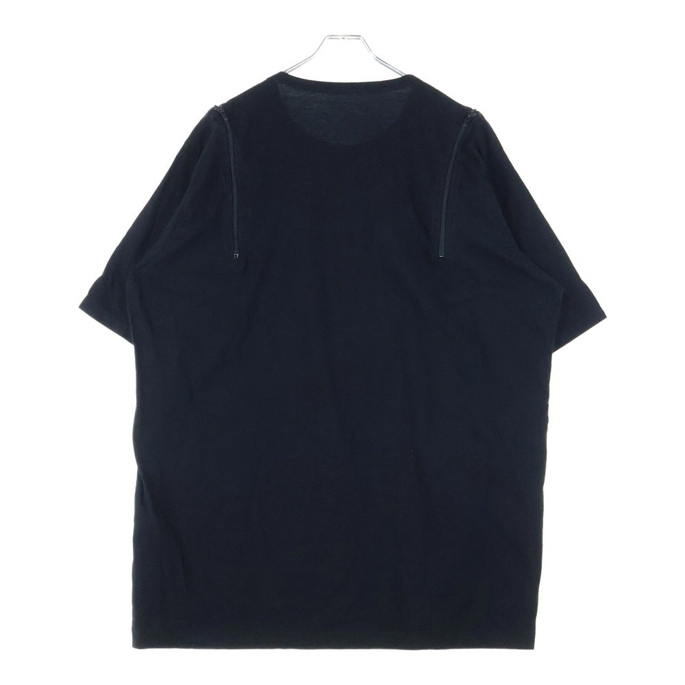 Ground Y(グラウンドワイ) SAMPLE サンプル ジップデザイン オーバーサイズドカットソー 半袖Tシャツ ブラック