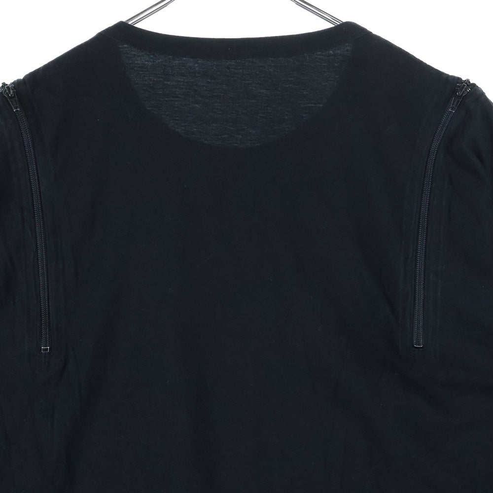 Ground Y(グラウンドワイ) SAMPLE サンプル ジップデザイン オーバーサイズドカットソー 半袖Tシャツ ブラック