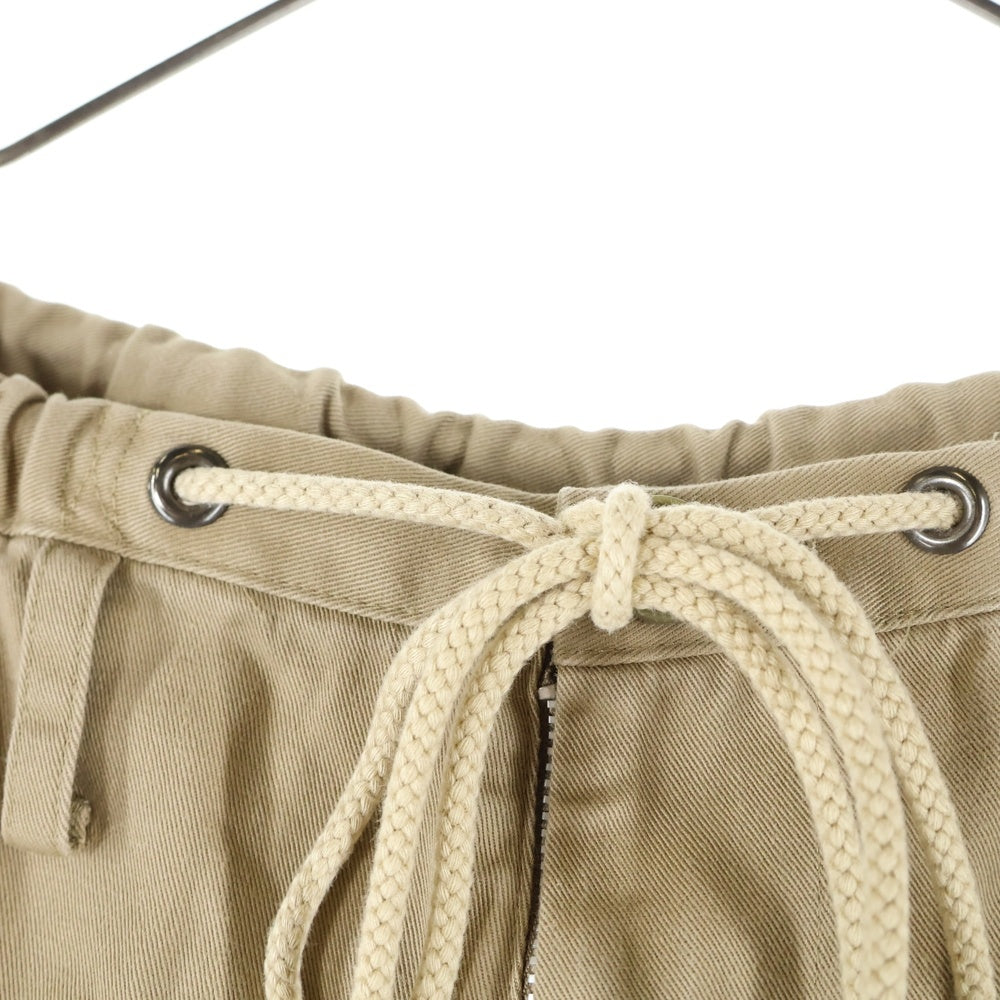 Ground Y(グラウンドワイ) ドローストリング コットン サルエル イージーパンツ ブラウン GH-P23-024