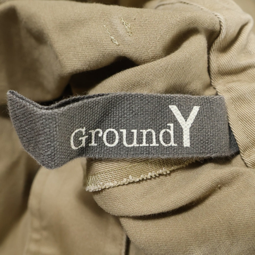 Ground Y(グラウンドワイ) ドローストリング コットン サルエル イージーパンツ ブラウン GH-P23-024