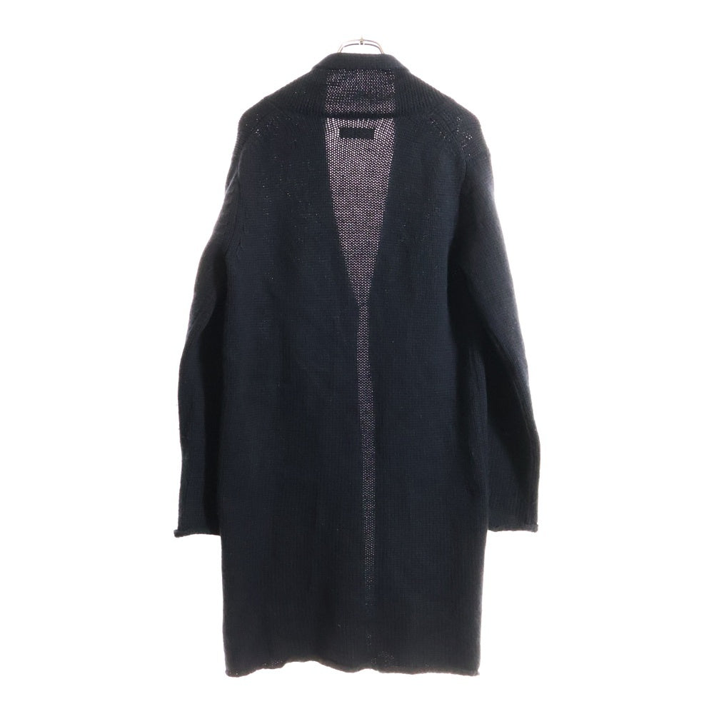 Y's for men(ワイズフォーメン) 08AW 安全ピン付 ショールカラーロングカーディガン アルパカ混ウールニットガウン ブラック ME-K55-174