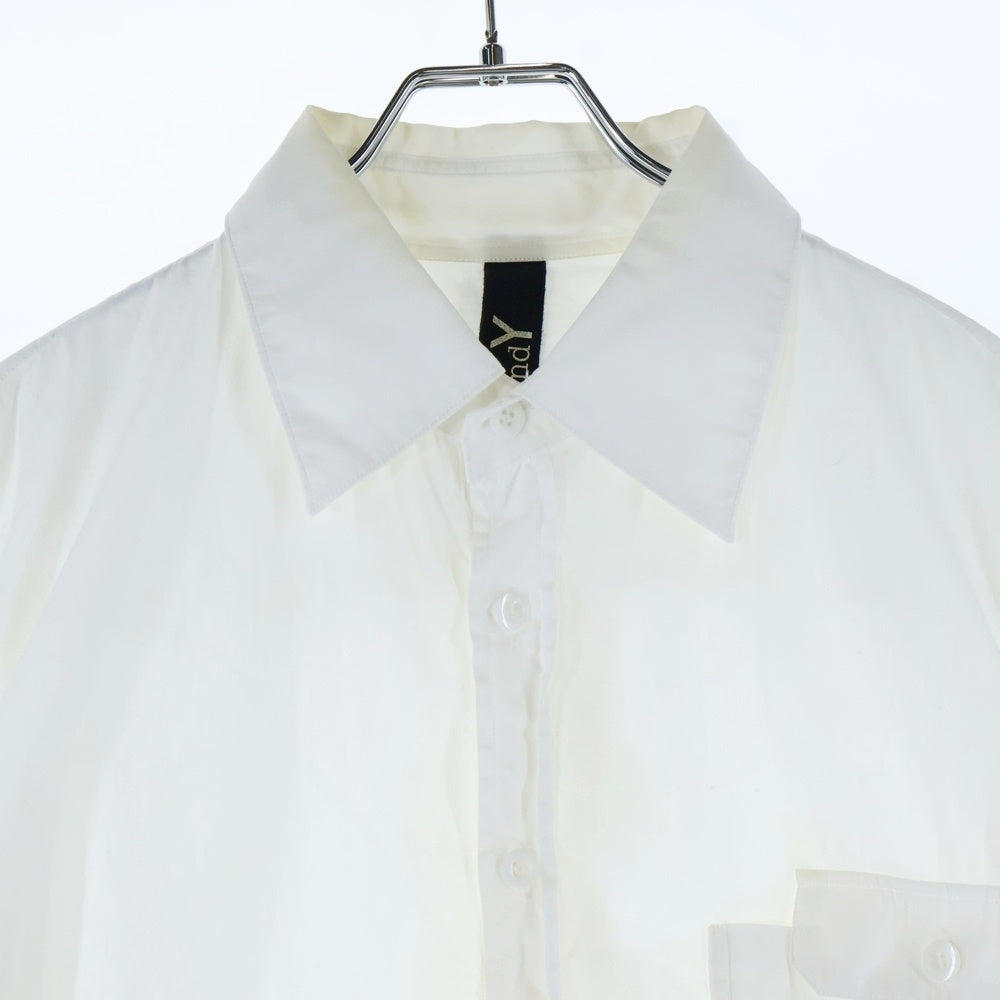 Ground Y(グラウンドワイ) フラップ付 長袖ボタンダウンシャツ ホワイト GH-B12-021