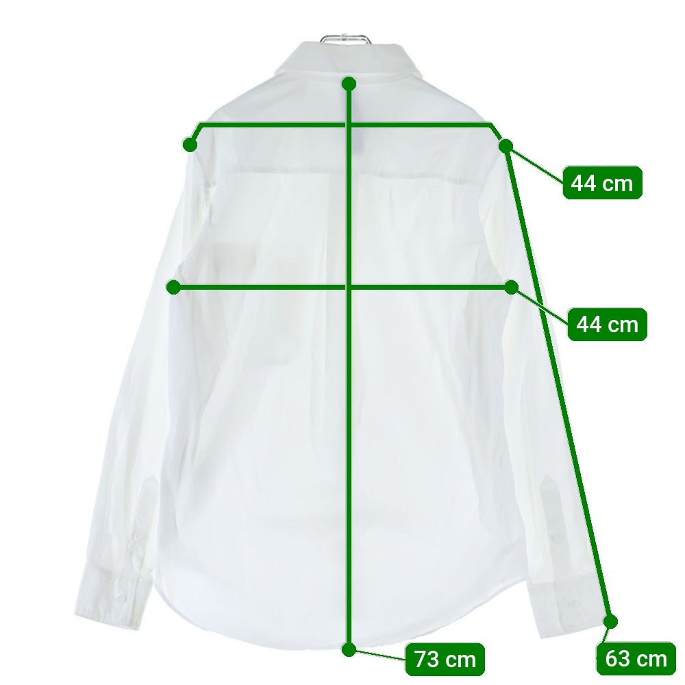 Ground Y(グラウンドワイ) フラップ付 長袖ボタンダウンシャツ ホワイト GH-B12-021